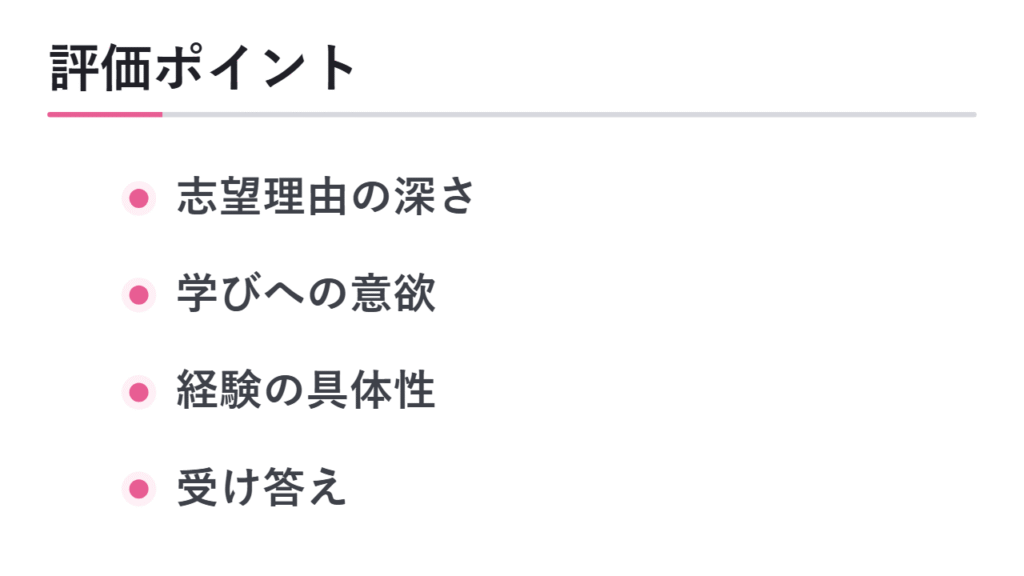 面接官が確認したい評価ポイント 図解