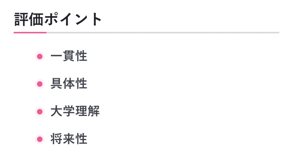 志望理由書で見られる評価ポイント 図解