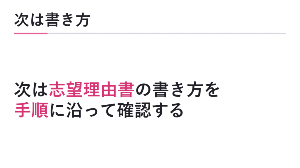 次に志望理由書の書き方を確認する 図解
