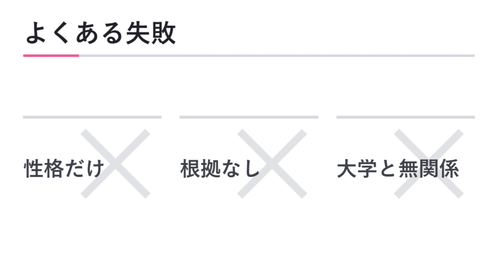 自己PRでよくある失敗 図解
