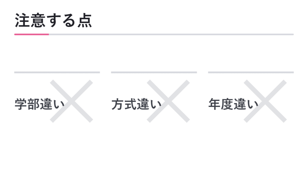 学部・方式ごとに条件が違う点に注意する 図解
