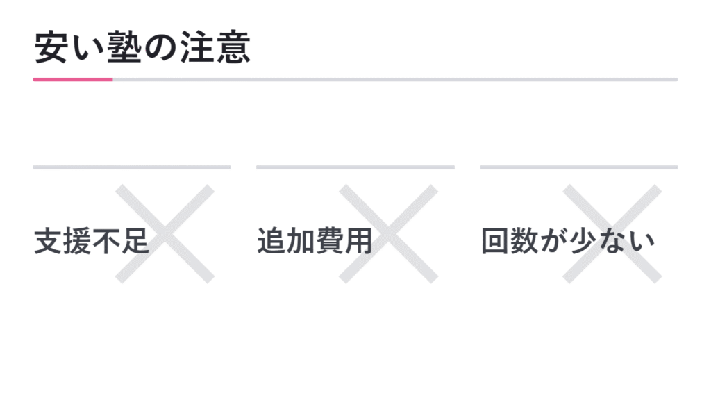 安い塾を選ぶ時の注意点 図解