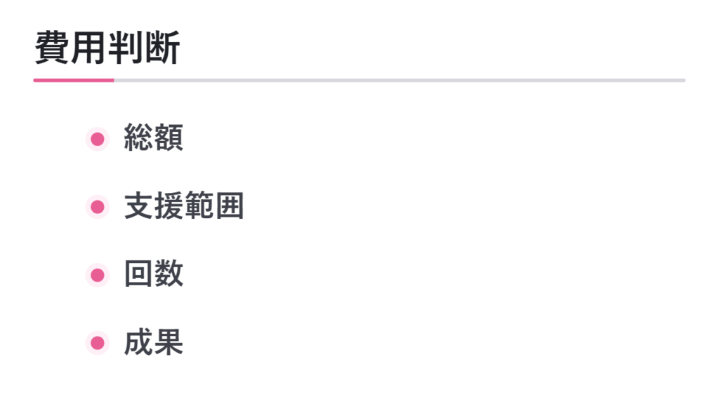 費用に見合うか判断するポイント 図解