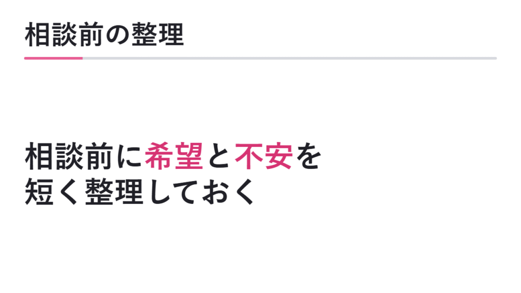 相談前に整理しておくこと 図解
