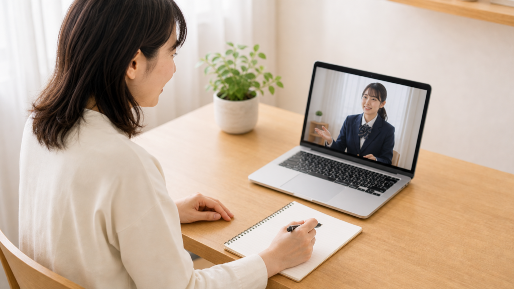 受験準備のスケジュールを一緒に確認するイメージ